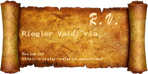 Riegler Valéria névjegykártya